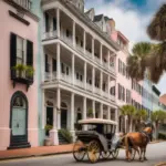 Historic Charleston Street with Horse and Carriage